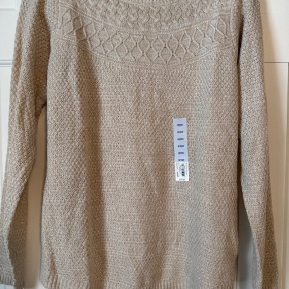 Croft & Barrow Size M Beige Sweater - New with Tags